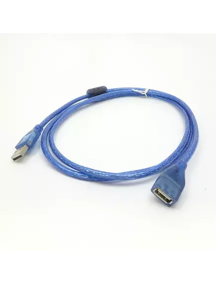 КАБЕЛЬ USB >USB AM-AF ver.2.0 1,5м с фильтром УДЛИНИТЕЛЬ силикон (штек.USB A - гн.USB A) СИНИЙ - USB-AM x USB-AF - Радиомир Саратов