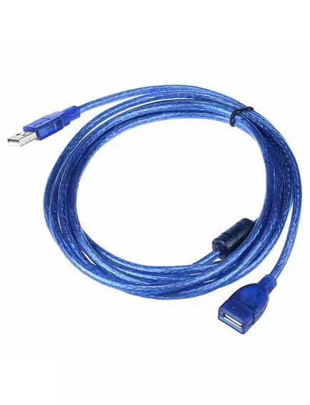 КАБЕЛЬ USB >USB AM-AF ver.2.0 5,0м ( фактич=4,75-4,77м ) УДЛИНИТЕЛЬ(штек.USB A - гн.USB A) силикон; 100% экран; ф/фильтр; цвет:синий (DAYTON) - USB-AM x USB-AF - Радиомир Саратов