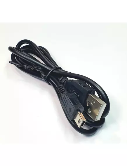 КАБЕЛЬ USB-AM / miniUSB  5 PIN (шт.) 1,0м (черный) OD=3,0мм; Кабель USB2.0 АM-- mini B 5P  1,0м D10 V3 - USB-AM x miniUSB - Радиомир Саратов