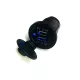 ГНЕЗДО USB х 2 (2.1A х 2) (Цвет подсветки Синий) для зарядки в Авто; врезное; (Пластик) с индикацией Uпит:12v-24v DC; вых: 5v 4.2A; 2pin (клеммы для подключения 6,3мм) + защитная заглушка - Зарядные устройства в АВТО (круглые врезные) - Радиомир Саратов