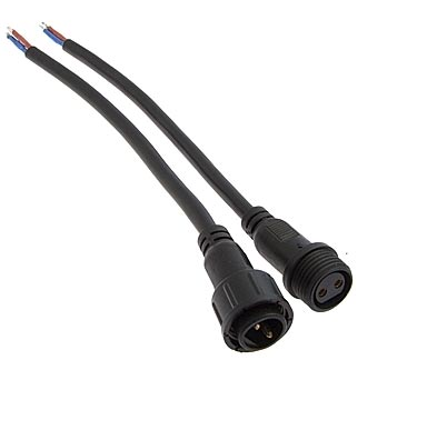 Разъем герметичный 2-х контактный (2pin) (IP68) КОМПЛЕКТ (штыревая+гнездовая часть) Черный обрезиненный пластик на кабеле (2pin BP L=40 D=21.5mm 2*0.7 Разъем герметичный 2-х контактный (2pin) (IP68) КОМПЛЕКТ (штыревая+гнездовая часть) Черный обрезиненный пластик на кабеле (2pin BP L=40 D=21.5mm 2*0.7