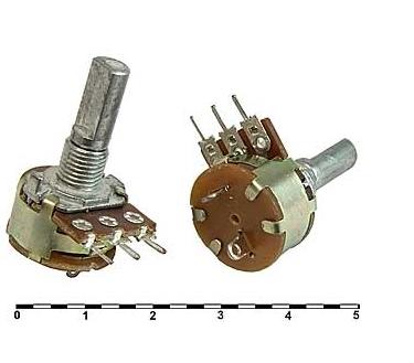 РЕЗИСТОР переменный B500K  3pin (+2pin (5pin)  с выключателем-внизу) WH160 W/S (S16KN1-B) (L20F) вал L=20мм, d=6мм, металл, п/круг  83410