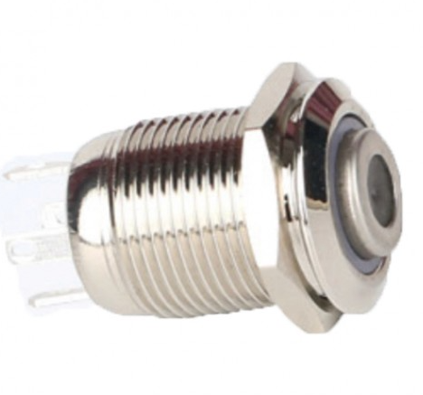 Антивандальная кнопка круглая для домофона, 4pin, OFF-(ON) без фиксации, 12V 2.0A, под гайку М12, под пайку, подсв.:синий (U:12V), d:12мм, нормально Антивандальная кнопка круглая для домофона, 4pin, OFF-(ON) без фиксации, 12V 2.0A, под гайку М12, под пайку, подсв.:синий (U:12V), d:12мм, нормально