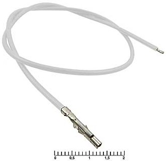 Контакт питания (гнездо) на проводе L=20см (MF-F 4,20mm AWG20 0,2m Grey) (СЕРЫЙ) (Для разъемов серии MINI-FIT) 5557