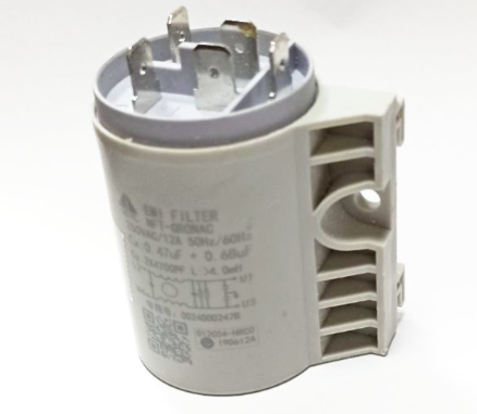 Фильтр радиопомех стиральной машины CМА Haier 0,47мкФ EMI FILTER NFT-QRONAC 250V/12A под клеммы 6,3мм 5 контактов подключения