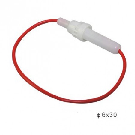 КОРПУС АВТОПРЕДОХРАНИТЕЛЯ С ПРОВОДОМ (6х30мм) (S1059 6.35х31.8 10а 250v) Держатель предохранителя (Держатель п/п на кабеле 6х30 (Защелка) (Держатель п