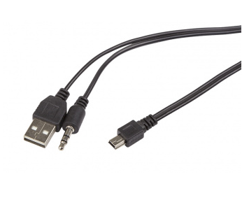 КАБЕЛЬ USB-AM / miniUSB ( штек.5pin )+ AUX "X-335"( 0,5м ) ( Plastic- Nickel ); цвет: черный; предназначен для портативных колонок КАБЕЛЬ USB-AM / miniUSB ( штек.5pin )+ AUX "X-335"( 0,5м ) ( Plastic- Nickel ); цвет: черный; предназначен для портативных колонок