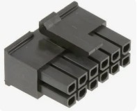 КОРПУС РАЗЪЕМА питания низковольт 12pin шаг 3.0мм (MICRO-FIT) штыревая часть MMF-2x6F (ответная гнездовая часть MMF-2x6M) с фиксац