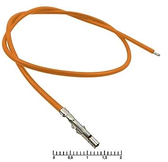 Контакт питания (гнездо) на проводе L=30см (MF-F 4,20mm AWG18 0,3m Orange) (оранжевый) (Для разъемов серии MINI-FIT) 5557/5559