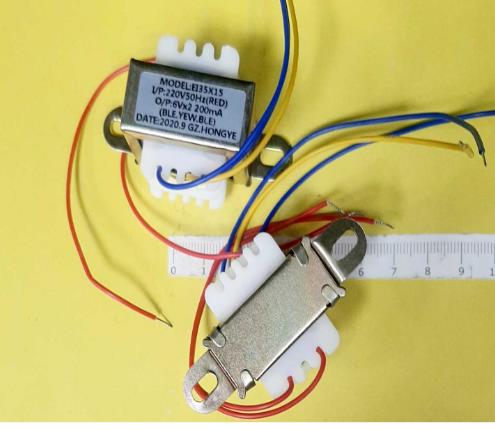 Трансформатор 220V 6V x 2 / 2 x 200mA (0.2A) (EI35*15) 3.6W (37х36х31) китай (крепление 48мм) 5pin , Красн-220V , Син.Желт.-6V , со средней точкой. Трансформатор 220V 6V x 2 / 2 x 200mA (0.2A) (EI35*15) 3.6W (37х36х31) китай (крепление 48мм) 5pin , Красн-220V , Син.Желт.-6V , со средней точкой.