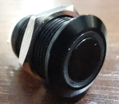Антивандальная кнопка круглая для домофона, 4pin, OFF-(ON) без фиксации, AC 220V  2.0A, под гайку М12, под пайку, подсв.:красный (U:12-24V), d:12мм, н фото 2
