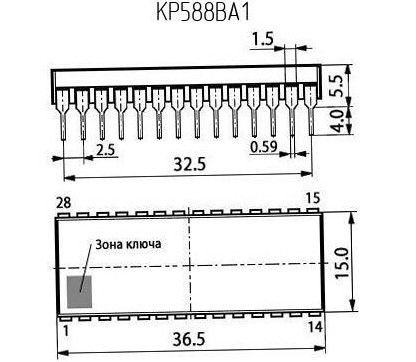 Микросхема 588ВА1 (КР 588ВА1) DIP28 фото 2 Микросхема 588ВА1 (КР 588ВА1) DIP28 фото 2