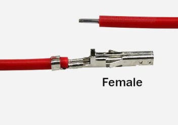 Контакт питания (гнездо) на проводе L=30см (MF-F 4,20mm AWG18 0,3m Red) (Красный) (Для разъемов серии MINI-FIT) 5557/5559