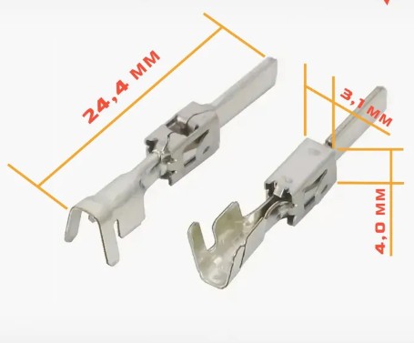 Клемма-Контакт ножевой DJ615B-2.8*0.8A с проводом 15см, 1.0-1,5мм2, никелерованая латунь фото 2 Клемма-Контакт ножевой DJ615B-2.8*0.8A с проводом 15см, 1.0-1,5мм2, никелерованая латунь фото 2