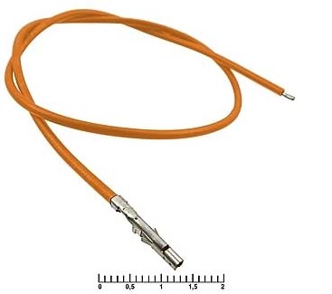 Контакт питания (гнездо) на проводе L=30см (MF-F 4,20mm AWG20 0,3m Orange) (Оранжевый) (Для разъемов серии MINI-FIT) Контакт питания (гнездо) на проводе L=30см (MF-F 4,20mm AWG20 0,3m Orange) (Оранжевый) (Для разъемов серии MINI-FIT)