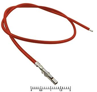 Контакт питания (гнездо) на проводе L=20см (MF-F 4,20mm AWG18 0,2m Red) (красный) (Для разъемов серии MINI-FIT) 5557