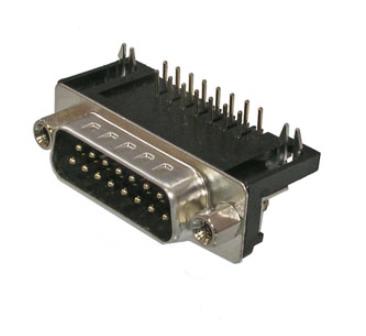 DRB-15MB штекер 15PIN на плату (горизонтальный угловой) 12378 (=12373) VGA (D-SUB) шир. основания 15мм