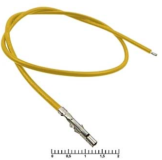 Контакт питания (гнездо) на проводе L=30см (MF-F 4,20mm AWG18 0,3m Yellow) (желтый) (Для разъемов серии MINI-FIT) 5557/5559 Контакт питания (гнездо) на проводе L=30см (MF-F 4,20mm AWG18 0,3m Yellow) (желтый) (Для разъемов серии MINI-FIT) 5557/5559