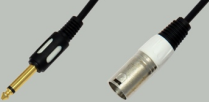 КАБЕЛЬ 6.35 ШТЕК МОНО - ШТЕКЕР CANON (разьём XLR) 3PIN МЕТ 3,0 М  ЧЕРНЫЙ OD7.0мм PREMIER