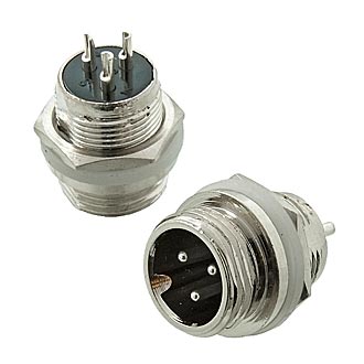РАЗЪЕМ GX12M-3B   MIC12 3P (D12mm) 3PIN ШТЕКЕР НА КОРПУС под пайку металл с гайкой  (1-566-3) (ответная часть гнездо GX16 12M-3A 12029) 
