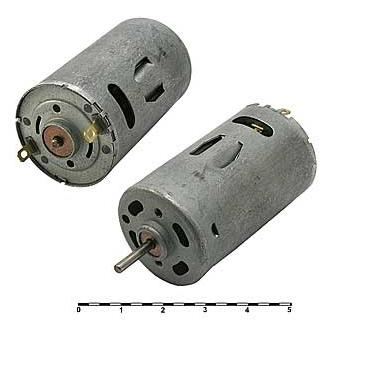 ДВИГАТЕЛЬ ЭЛЕКТРИЧЕСКИЙ DC7.2V (27.3W, реж. холост. хода -17000об/мин , 0,85A) R390-5030 (46.5 х 27.7мм цилиндрич. вал 2.3мм длина 14.5мм) жест. выво