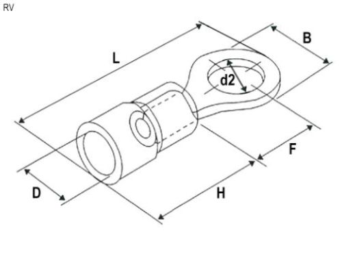 КЛЕММА КОЛЬЦЕВАЯ ИЗОЛ ПОД  М5/1.5-2.5мм2 СИНЯЯ   (16-14 AWG) внутренний D5,3мм/внешний D8,5мм фото 3