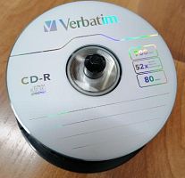 Диск оптический Verbatim CD-R 80min 52x 700MB компакт диск