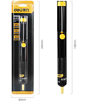 ОЛОВООТСОС МЕТАЛЛ DL8720 Deli, 190мм, черный