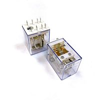 Реле э/м DC12V 5A 8pin, в панель/под клеммы, Контакты: 2 перекл.группы (2С) (30VDC/5A; 240VAC/5A) 27x22x34мм (HE LI SHUN HLS-4453(18F)-2C/ HJQ-22F/ HH