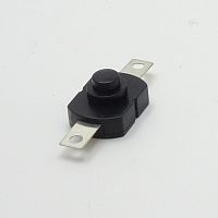 Кнопка прямоугольная для фонарика, 2pin, ON-OFF с невидимой фиксацией, 30V 1.0A, под пайку, 17x12x9мм, нормально замкнут, корпус: черный (PBG4, YT-171