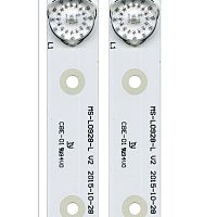 Светодиодная планка для подсветки ЖК панелей 32" (4+2линзы) SHIVAKI / BBK 32" (6V) (пара 1+1) MS-L0928-L(R) V2 2015-10-28, разъем 3PIN гн. сбоку, плат