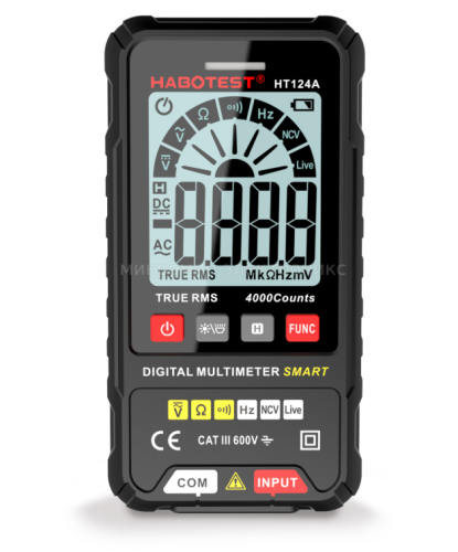 Мультиметр цифровой, Smart HABOTEST HT124A. черно-белый экран фото 2 Мультиметр цифровой, Smart HABOTEST HT124A. черно-белый экран фото 2