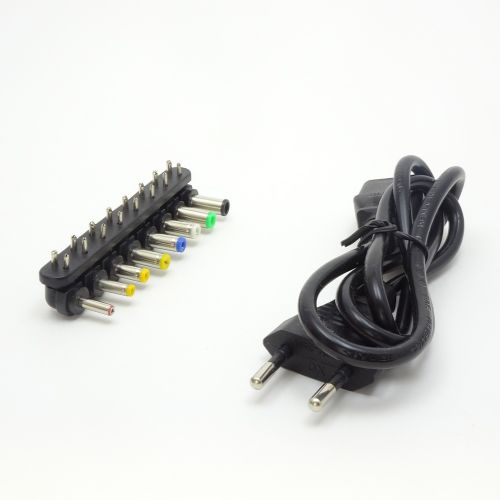 Блок питания универсальный, 12-24V,  4.0A, 96W, штекер: универсальный (8 переходников), вх: AC 220-250V, вх. разъем: евровилка, с кабелем питания JT-9 фото 3