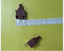 Кнопка прямоугольная для пылесоса, 2pin, OFF-ON с фиксацией, AC 220/250V 6.0A, под клеммы 4.8мм, 19x13мм, нормально разомкнут, корпус: коричневый (KAN