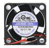 Вентилятор DC5V, 25x25x10мм, 5 лопастей, 13000об/мин., подш. скольжения, 0.22A 1.1W Jamicon KF0210B5S5HR-R