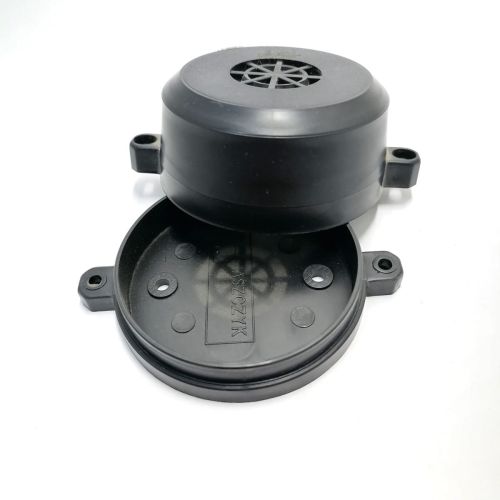КОРПУС ДЛЯ РЭА КРУГЛЫЙ d=55,5мм H=25мм пласт. BOX-M52 (M52) цвет черный, с двумя точками крепления с боку, с решеткой по центру