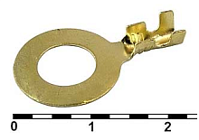 КЛЕММА КОЛЬЦЕВАЯ ПОД М8 НЕИЗОЛ ЛАТУНЬ (внутр.d=8.5mm/ внешн.D=15mm) сечение провода 2,5-4.0мм2 (DJ431-8A-D) (Под обжим)