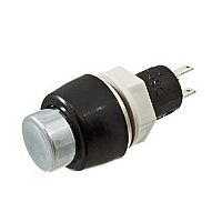 Кнопка круглая, 2pin, OFF-ON с фиксацией, AC 220/250V  1.0A, нормально разомкнут, корпус: серебристый (PBS-20A-2, PBS-20B-2, DS-450, D-204)