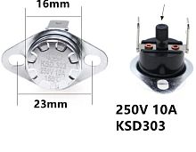 ТЕРМОСТАТ нормально замкнут С КНОПКОЙ 45* 10A (KSD301/KSD303) d=16мм (TK24-00)