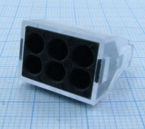 Клемма строительная на 6 проводников сечением 1,0-2,5мм2 24А (аналог WAGO 773-326)  с плоско-пружинным зажимом; предназначена для соединения 2, 4, 6 з фото 2