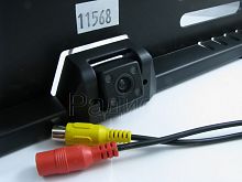 ВИДЕОкамера АВТОМОБИЛЬНАЯ цвет E315 (№315) (РАМКА, задний номер) NTSC 170гр/ИК-подсв.4LED-на камере/парков.разметка/зеркальная (заднего вида)черная/DC