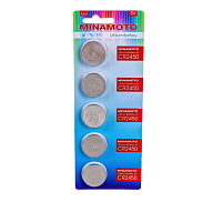 БАТАРЕЙКА ЛИТИЕВАЯ 2450 ( CR2450/ DL2450/ E-CR2450/R24 5029LC ) 3V MINAMOTO <Дисковая> (24,5 x 5мм) Применение: часы, пульты сигнализации, калькулятор