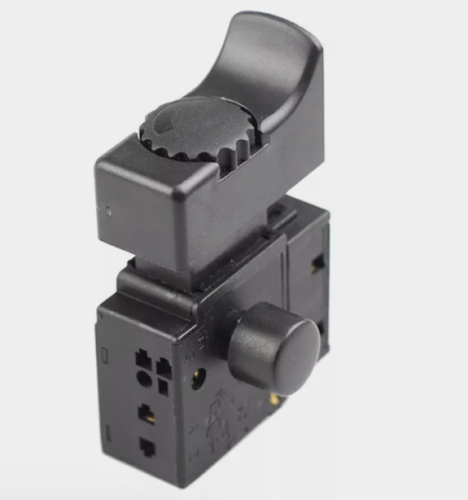 Пусковая кнопка для электродрели, 2pin с фиксацией кнопкой, AC 220/250V 6.0A, под винт, корпус: черный (FA2-6/1BEK M9-6/1BEK) фото 3