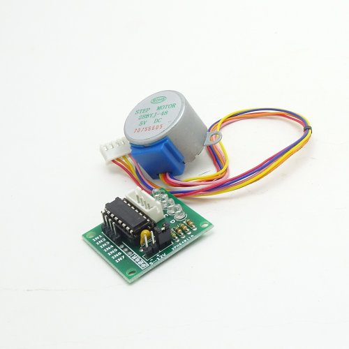ШАГОВЫЙ ДВИГАТЕЛЬ 28BYJ-48 DC 5V 160mA; С ДРАЙВЕРОМ двигатель: 4-х фазн; униполярный; встр.редуктор; 15 об/мин; част.100Гц; 5 выводов/ Драйвер (м/сх U