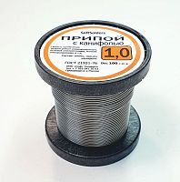 ПРИПОЙ  1,0 мм  100 гр. (+-20г.) (катушка) ПОС-61 с каниф.(трубка)  (61/39 ) "SoftSolders"