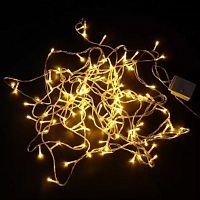Гирлянда св/д цв:БЕЛЫЙ (ТЕПЛЫЙ) 100LED дл=9м "Нить"; 8 программ свечения AC220v/ Контроллер 100 Led