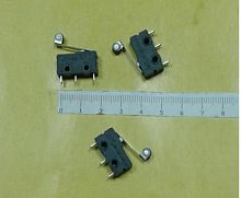 Микропереключатель с пластиной 16мм+Ролик, 3pin, ON-(ON) без фиксации, AC 220/250V  5.0A, под пайку, 20x6,3x10мм, корпус: черный (KW11-3Z-3/KW-110, KW