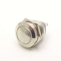 Антивандальная кнопка круглая для домофона, 2pin, OFF-(ON) без фиксации, под гайку М18, под винт, d:19мм, нормально разомкнут (PBS-28B, GQ19B, A-19-A2
