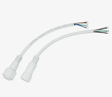 Разъем герметичный 5-ти контактный (5PIN) (IP67) КОМПЛЕКТ (штыревая+гнездовая часть) Белый обрезиненный пластик (5pin WP L=36mm; M15mm; 5х0,5mm2; 300V