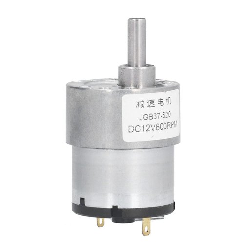 МОТОР с цилиндрическим редуктором DC=12V  I=120-350mA  JGB37-520 600 об/мин б/нагр / 444 об/мин с нагр (Удерживающий момент: 1 кг/см)